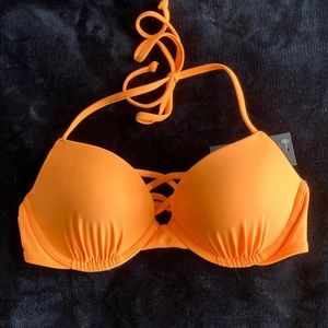 neon orange bikini top